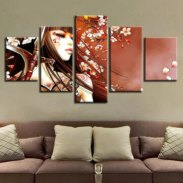 Flower Girl 5 Piece HD Multi Panel Canvas Wall Art Frame - Original Frame