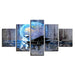 Astronaut Piano Dream 5 Piece HD Multi Panel Canvas Wall Art Frame - Original Frame