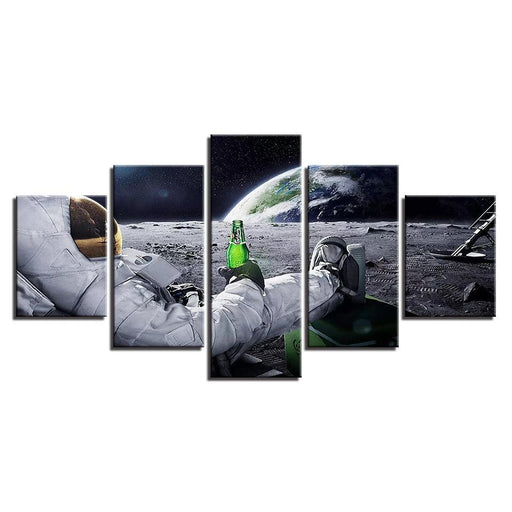 Chilling in the Space 5 Piece HD Multi Panel Canvas Wall Art Frame - Original Frame