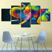 Colorful Elephant 5 Piece HD Multi Panel Canvas Wall Art Frame - Original Frame