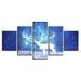 Starry Sky Deer 5 Piece HD Multi Panel Canvas Wall Art Frame - Original Frame