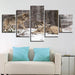 Wolf Couple 5 Piece HD Multi Panel Canvas Wall Art Frame - Original Frame