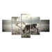 Winter Forest Deer 5 Piece HD Multi Panel Canvas Wall Art Frame - Original Frame