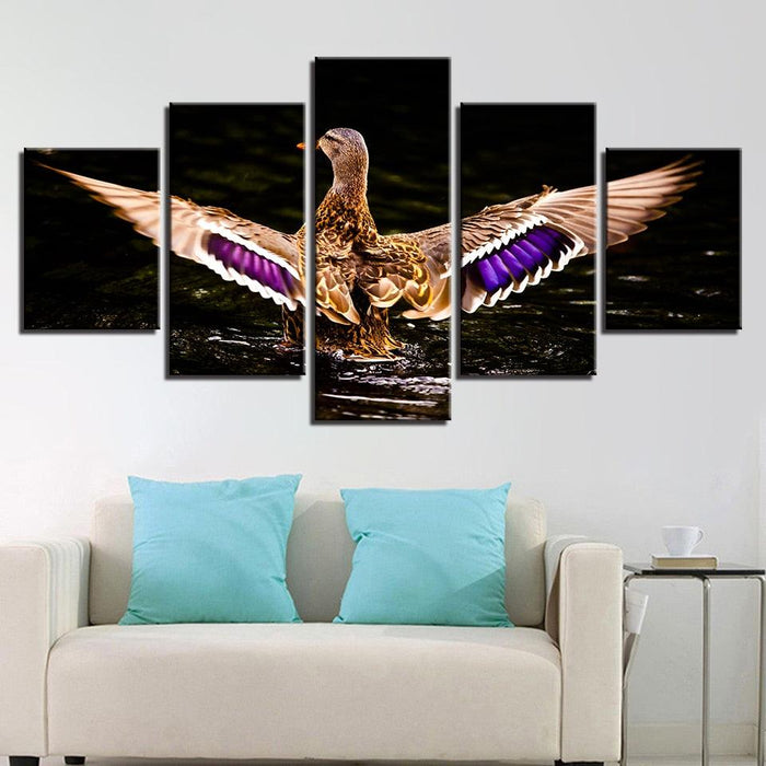 Wild Duck 5 Piece HD Multi Panel Canvas Wall Art Frame