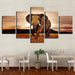 Elephant 5 Piece HD Multi Panel Canvas Wall Art Frame - Original Frame