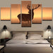 Elegant Elk in Sunlight 5 Piece HD Multi Panel Canvas Wall Art Frame - Original Frame