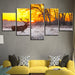 Winter Sunset Deer 5 Piece HD Multi Panel Canvas Wall Art Frame - Original Frame