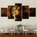 Lion's Stare 5 Piece HD Multi Panel Canvas Wall Art Frame - Original Frame