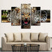 Ferocious Leopard 5 Piece HD Multi Panel Canvas Wall Art Frame - Original Frame