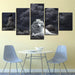 White Wolf 5 Piece HD Multi Panel Canvas Wall Art Frame - Original Frame