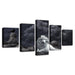 White Wolf 5 Piece HD Multi Panel Canvas Wall Art Frame - Original Frame