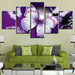 Purple Butterflies 5 Piece HD Multi Panel Canvas Wall Art - Original Frame