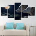 White Wolf Moon Night 5 Piece HD Multi Panel Canvas Wall Art Frame - Original Frame