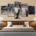 Wolves in the Forest 5 Piece HD Multi Panel Canvas Wall Art Frame - Original Frame