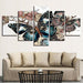 Diamond Butterflies 5 Piece HD Multi Panel Canvas Wall Art Frame - Original Frame