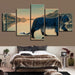 Blue Tiger 5 Piece HD Multi Panel Canvas Wall Art Frame - Original Frame