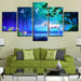 White Unicorn 5 Piece HD Multi Panel Canvas Wall Art Frame - Original Frame