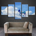 Glittering Cloud Deer Landscape 5 Piece HD Multi Panel Canvas Wall Art Frame - Original Frame