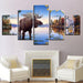 Elk Deer 5 Piece HD Multi Panel Canvas Wall Art Frame - Original Frame