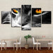 Orange Eyes Grey Cat 5 Piece HD Multi Panel Canvas Wall Art Frame - Original Frame