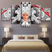 Hindu Goddess Durga 5 Piece HD Multi Panel Canvas Wall Art Frame - Original Frame