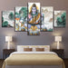 Lord Shiva And Bull Nandi 5 Piece HD Multi Panel Classical Canvas Wall Art Frame - Original Frame