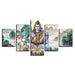 Lord Shiva And Bull Nandi 5 Piece HD Multi Panel Classical Canvas Wall Art Frame - Original Frame