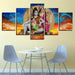 Shiva Parvati Ganesha 5 Piece HD Multi Panel Canvas Wall Art Frame - Original Frame