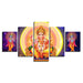 Lord Ganesha And Krishna 5 Piece HD Multi Panel Canvas Wall Art Frame - Original Frame