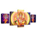 Lord Ganesha And Krishna 5 Piece HD Multi Panel Canvas Wall Art Frame - Original Frame