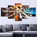 Guitars 5 Piece HD Multi Panel Canvas Wall Art Frame - Original Frame