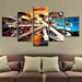 Guitars 5 Piece HD Multi Panel Canvas Wall Art Frame - Original Frame