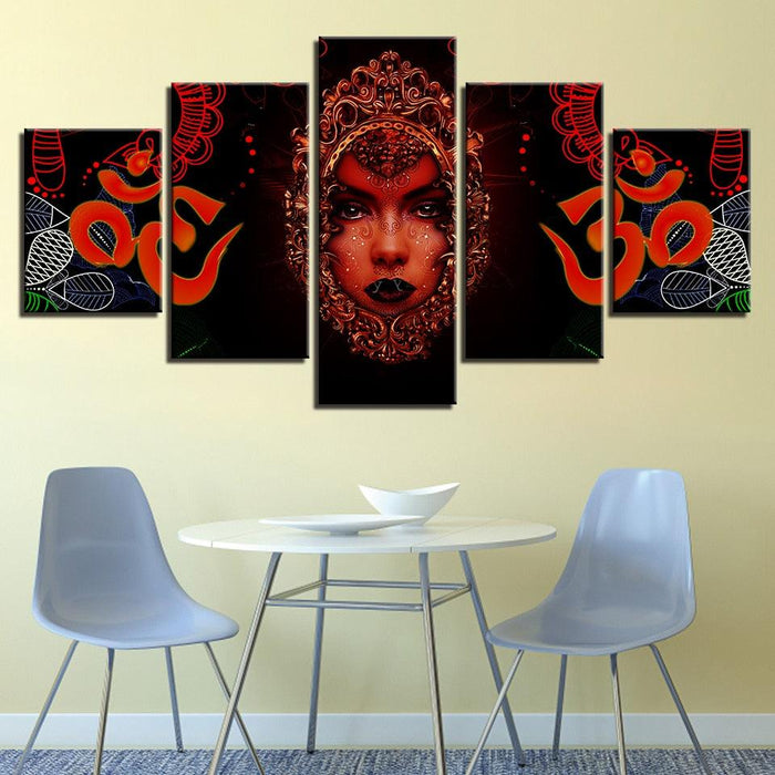 Hindu Goddess 5 Piece HD Multi Panel Canvas Wall Art Frame