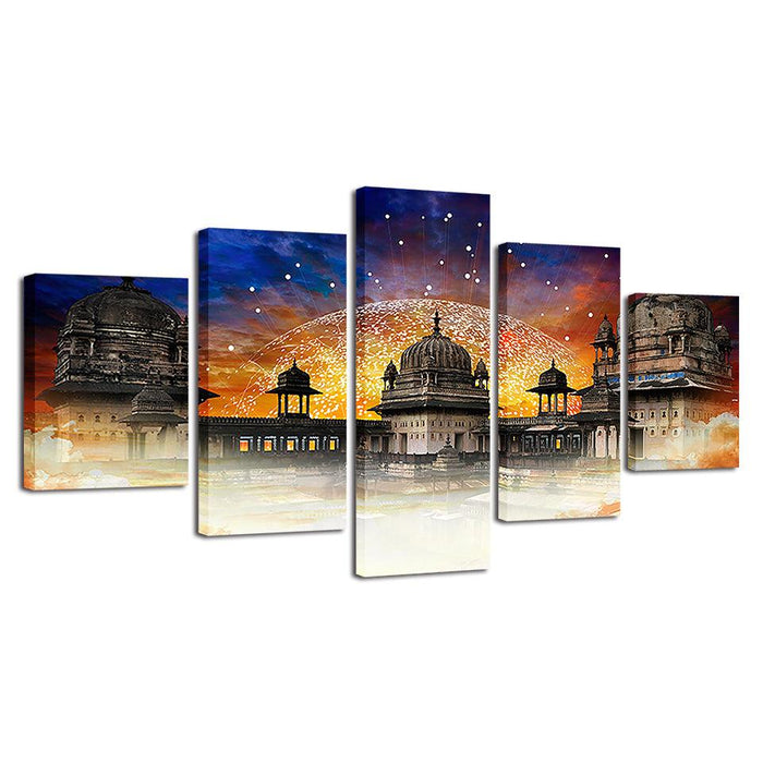Jahangir Mahal 5 Piece HD Multi Panel Canvas Wall Art Frame