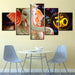 Lord Ganesha Water Proof 5 Piece HD Multi Panel Canvas Wall Art Frame - Original Frame