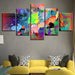 Abstract Elephants 5 Piece HD Multi Panel Canvas Wall Art Frame - Original Frame