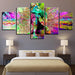 Rainbow Buddha 5 Piece HD Multi Panel Canvas Wall Art - Original Frame