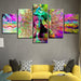 Rainbow Buddha 5 Piece HD Multi Panel Canvas Wall Art - Original Frame