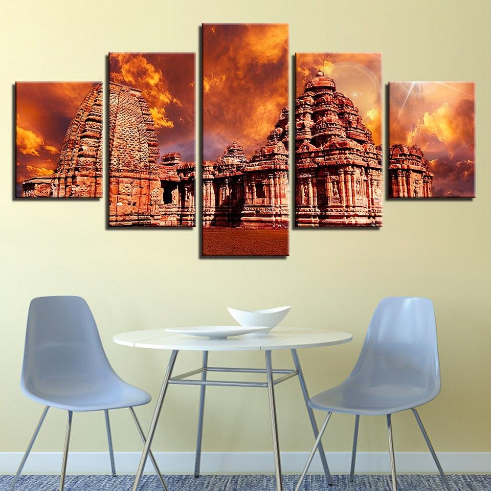 Group Of Monuments 5 Piece HD Multi Panel Canvas Wall Art - Original Frame