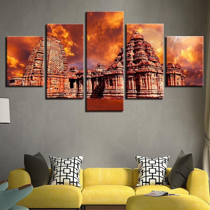 Group Of Monuments 5 Piece HD Multi Panel Canvas Wall Art - Original Frame