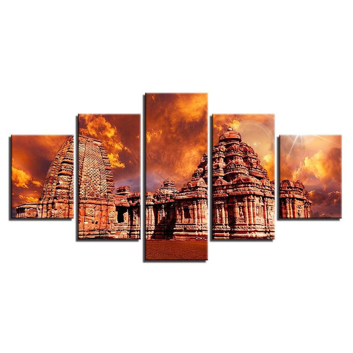 Group Of Monuments 5 Piece HD Multi Panel Canvas Wall Art - Original Frame