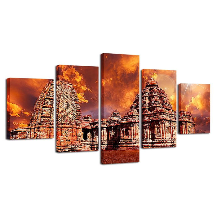 Group Of Monuments 5 Piece HD Multi Panel Canvas Wall Art - Original Frame