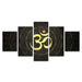 OM Mantra 5 Piece HD Multi Panel Canvas Wall Art Frame - Original Frame