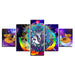 Ganesha 5 Piece HD Multi Panel Canvas Wall Art Frame - Original Frame