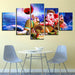 Ganesha 5 Piece HD Multi Panel Canvas Wall Art Frame - Original Frame