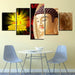 Buddha Statue 5 Piece HD Multi Panel Canvas Wall Art Frame - Original Frame