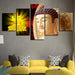 Buddha Statue 5 Piece HD Multi Panel Canvas Wall Art Frame - Original Frame