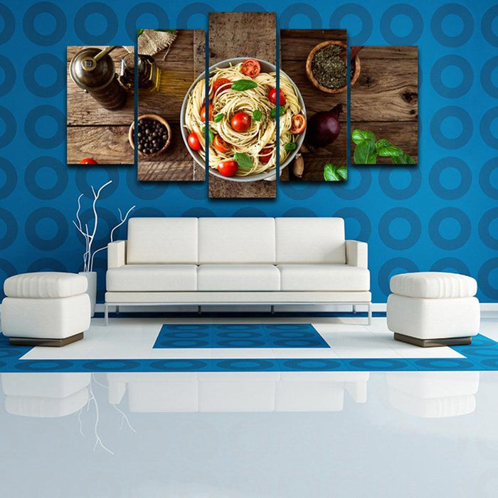 Pasta 5 Piece HD Multi Panel Canvas Wall Art Frame - Original Frame