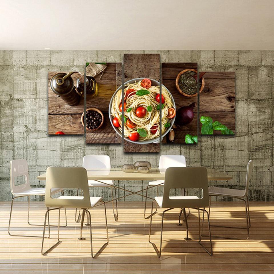 Pasta 5 Piece HD Multi Panel Canvas Wall Art Frame - Original Frame