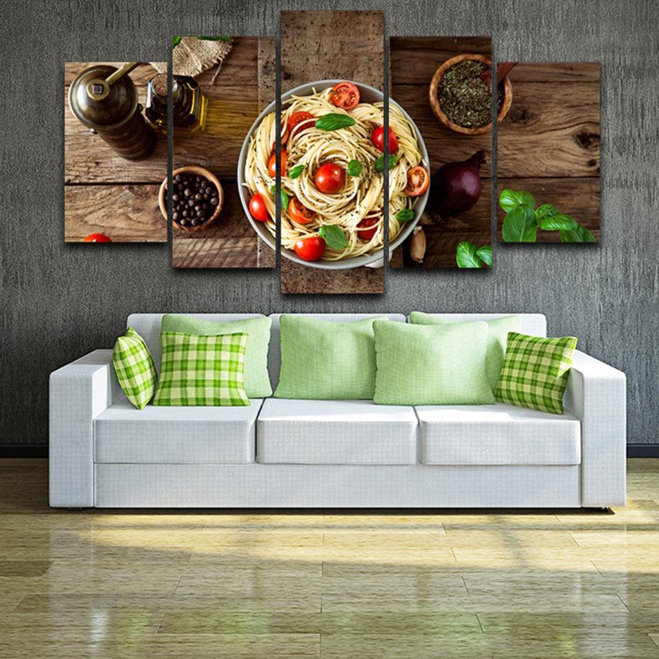 Pasta 5 Piece HD Multi Panel Canvas Wall Art Frame - Original Frame